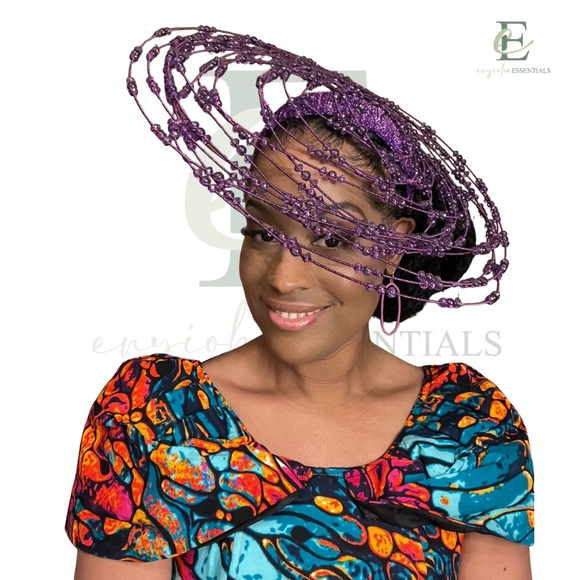 Purple Beaded Couture Fascinator